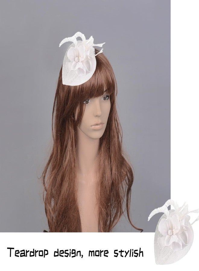 TTFdacai 12 Pcs Teardrop Fascinator Hats 3.9x5Inch EVA Millinery Fascinator Base White Cocktail Hats Making Base for DIY Party Wedding Hat Craft Decoration - Image 5